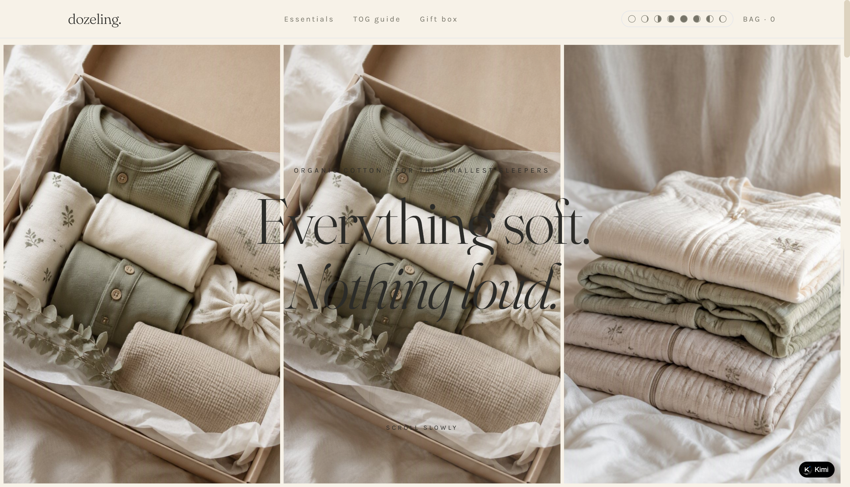 Organic baby sleepwear storefront from 10 e-commerce websites