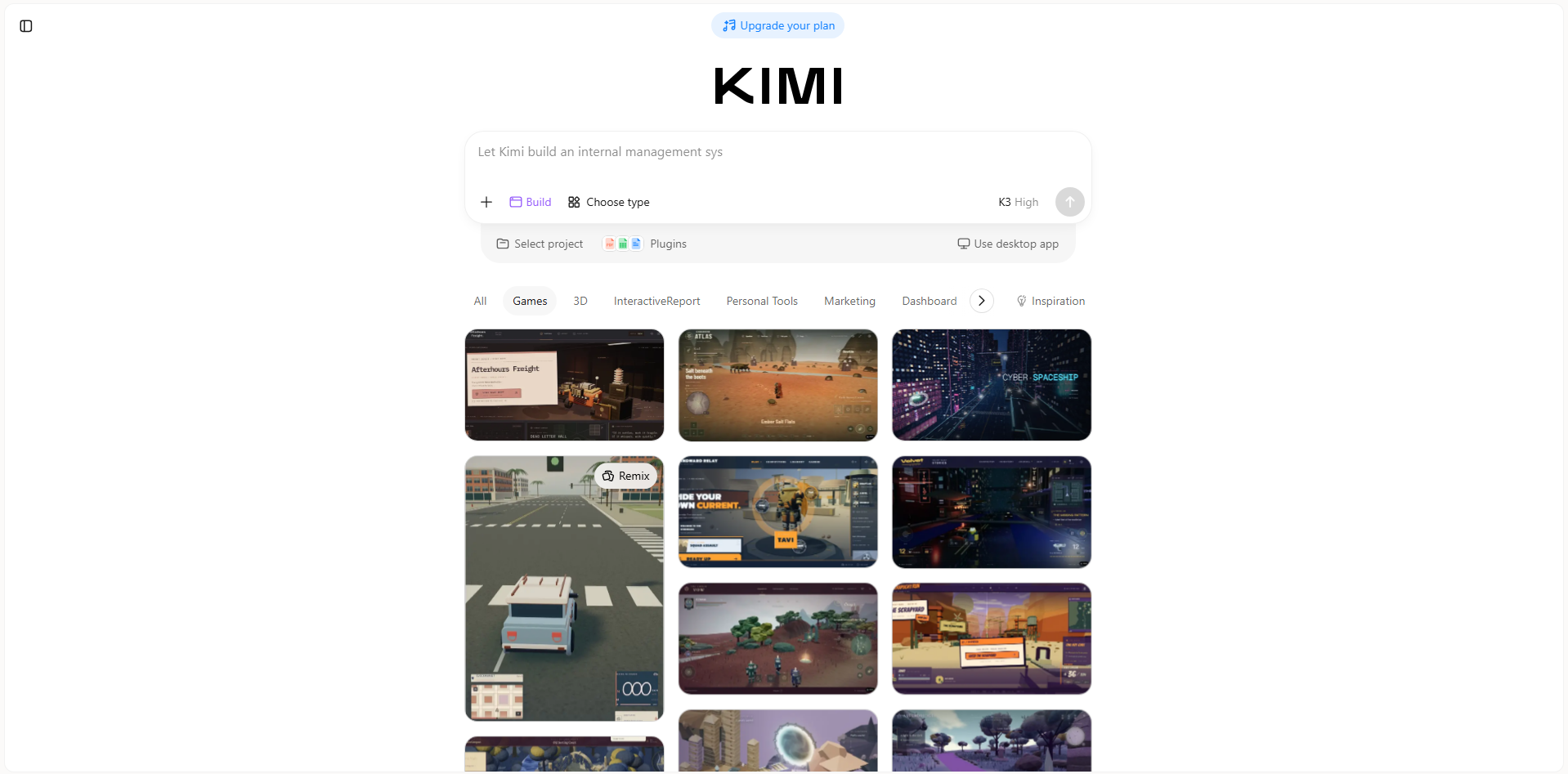 Kimi 构建应用：用于生成游戏名称和创建游戏的 AI 工具