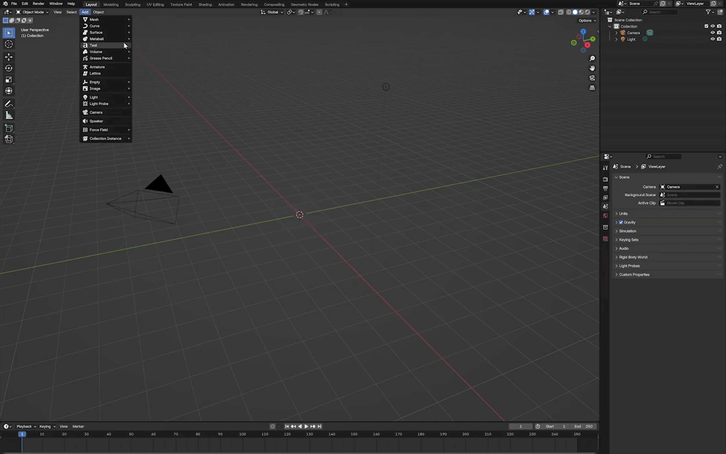在 Blender 场景中添加文字