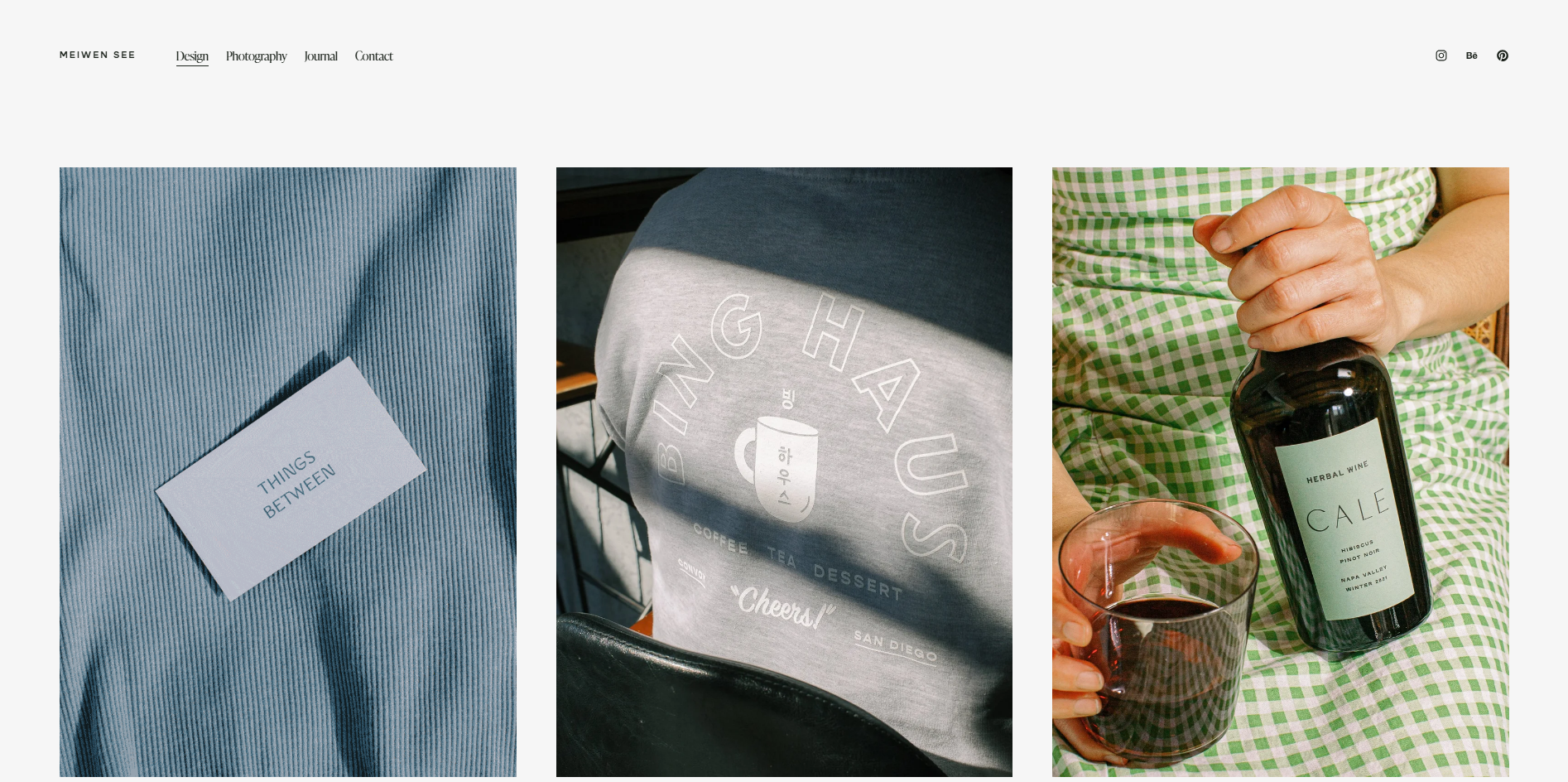 Meiwen See's design and photography portfolio layout