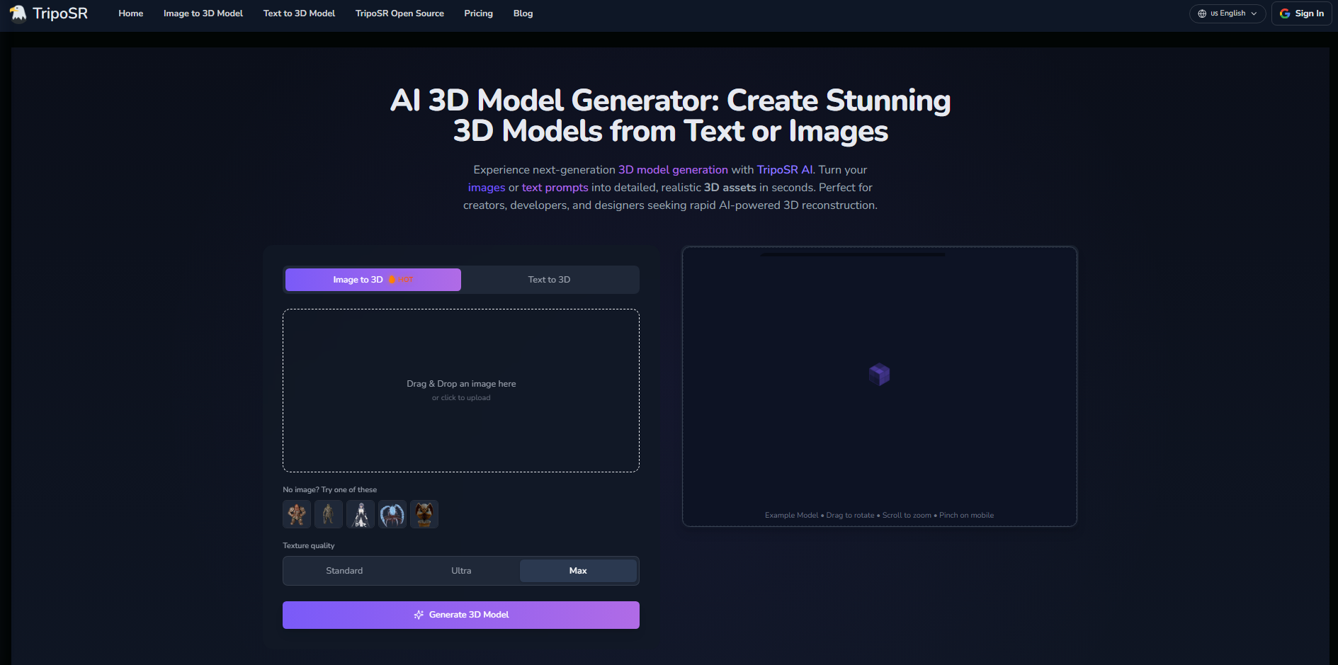 TripoSR - Tek görüntülü 3D yeniden yapılandırma aracı