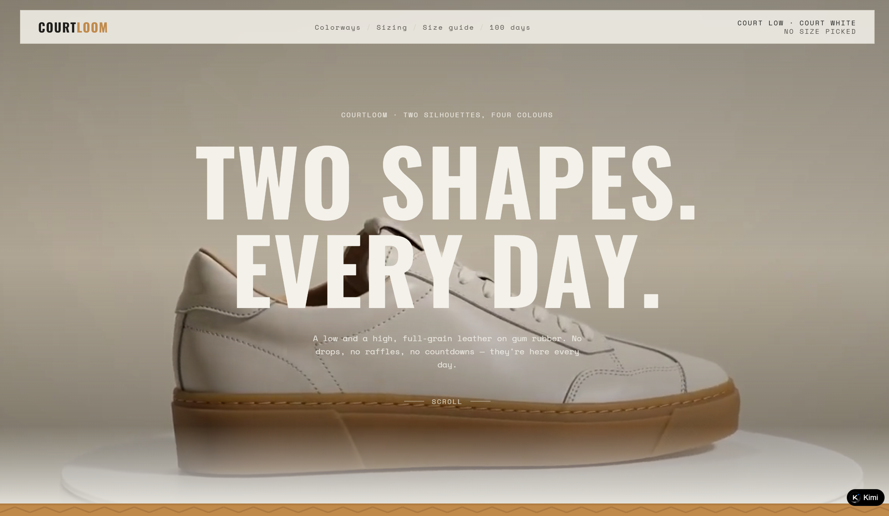 Courtloom sneaker store showing what makes a good ecommerce website