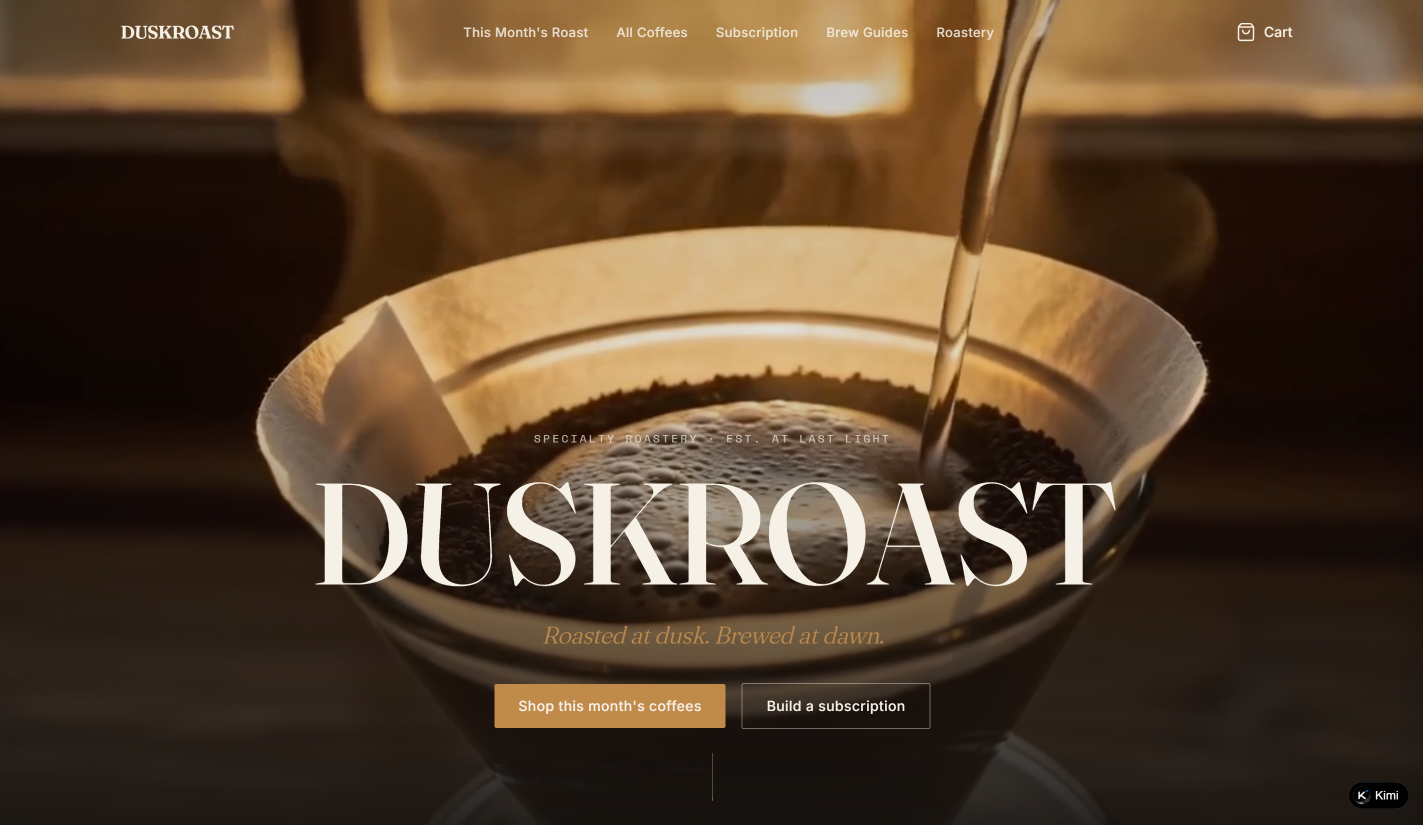 Duskroast coffee subscription as one of the good e-commerce websites