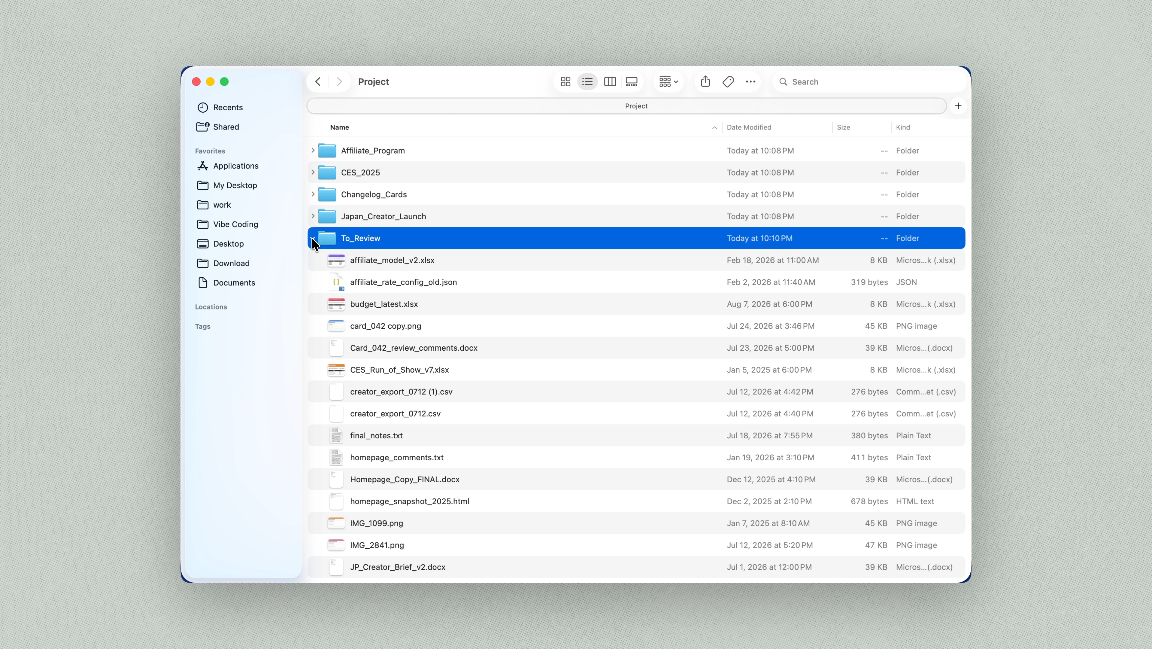 The Kimi Work file project page. The sidebar shows categories like “Recent”, “Shared”, and “My Desktop”. In the project list, a folder named “To - Remote” is highlighted in blue, alongside other files and folders with their names, modification times, and sizes.