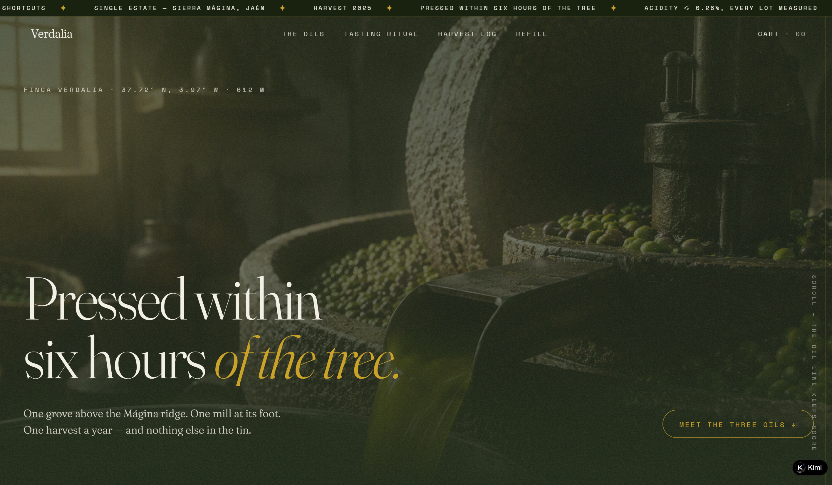 Verdalia single-estate olive oil good e-commerce website