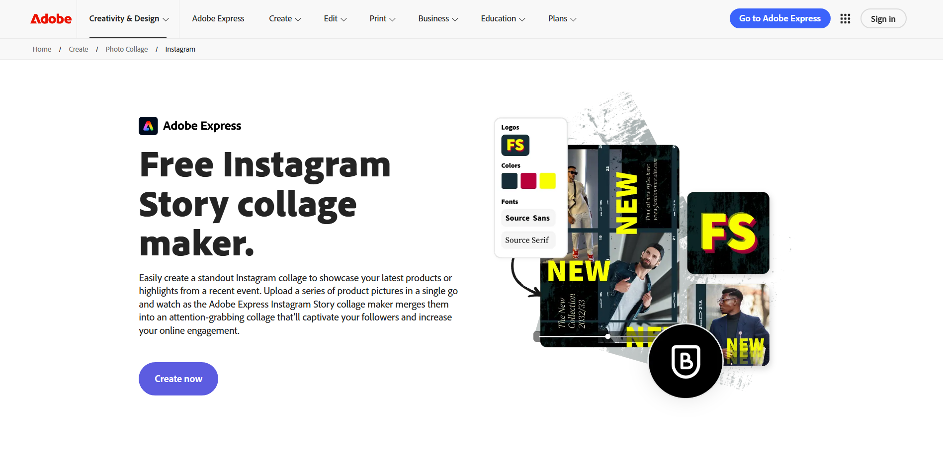 Adobe Express - Desain media sosial dan alat pembuatan kolase