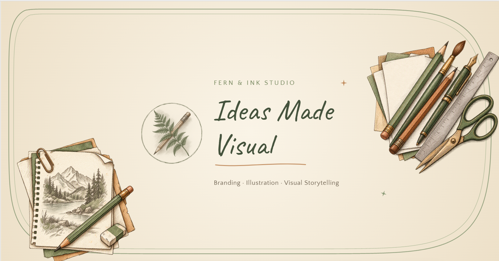 Hand-drawn Facebook cover photo size design with creative illustrations