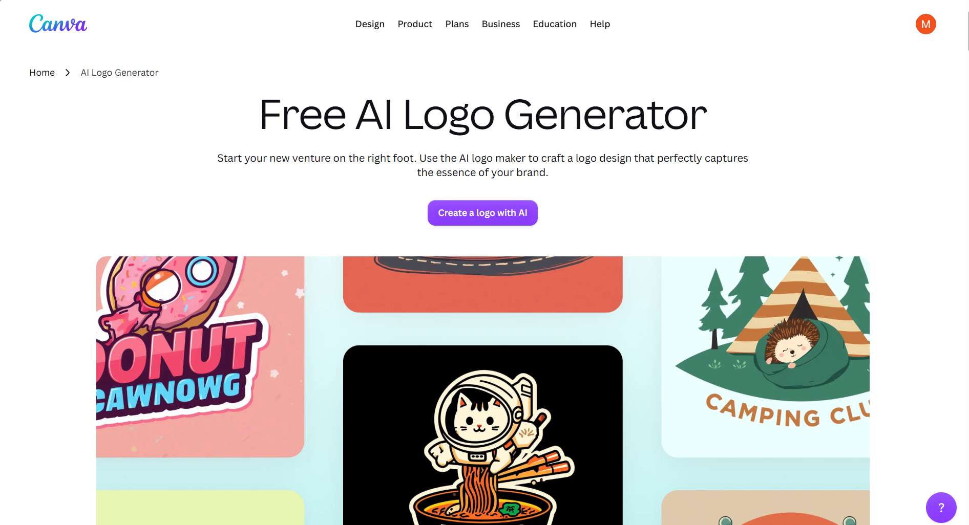 Canva,免费 AI Logo 生成器