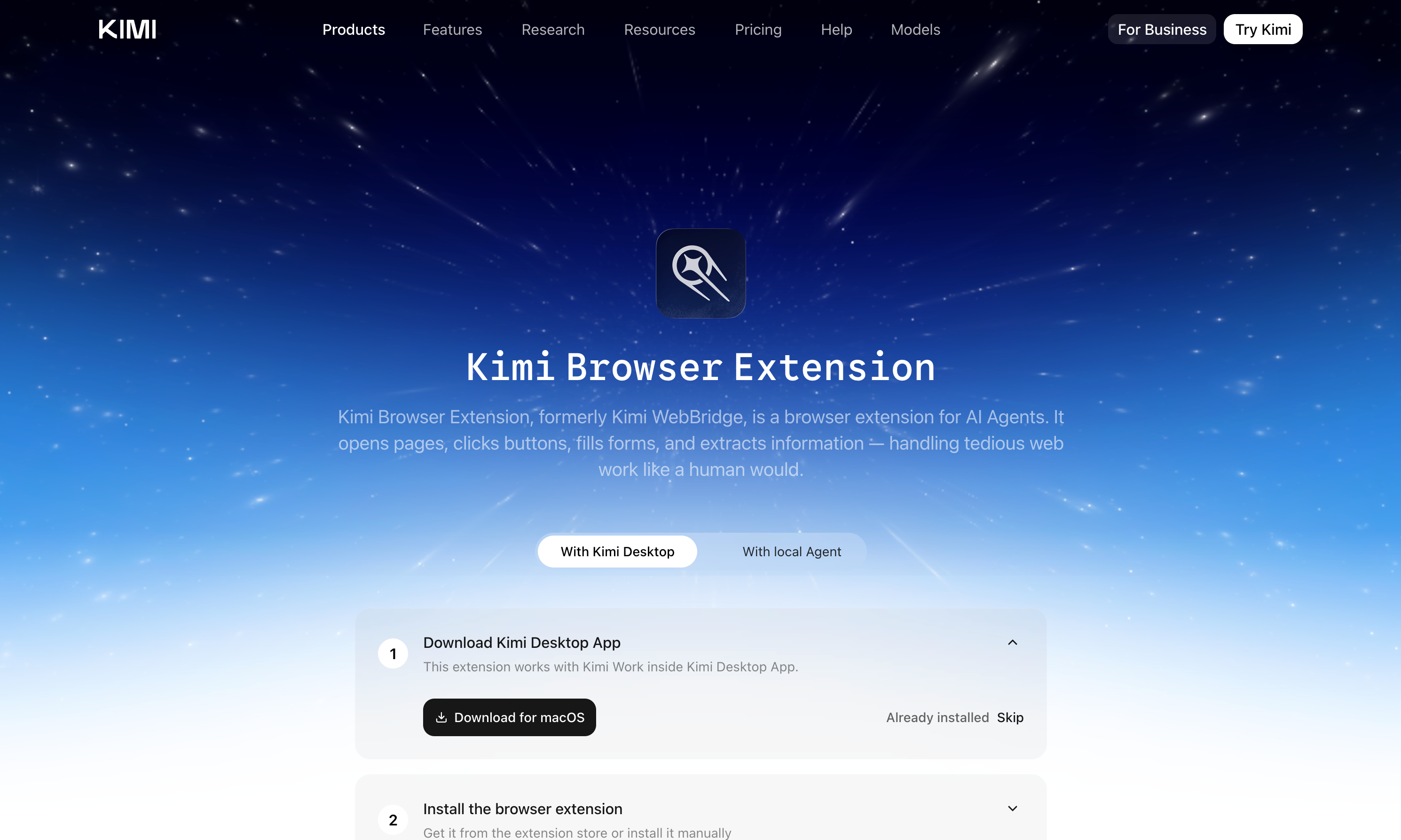 Kimi Browser Extension - ekstensi otomatisasi peramban AI untuk tugas web