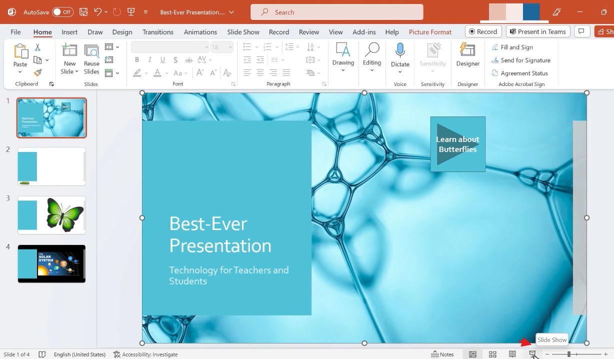 测试 PowerPoint 操作按钮