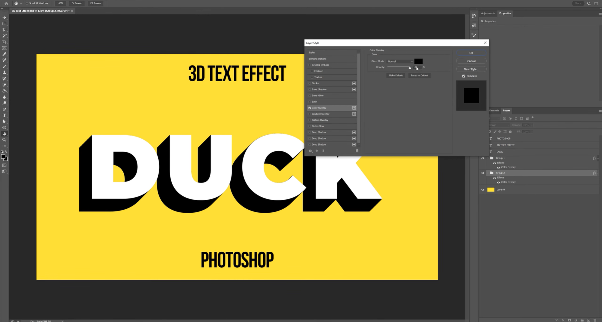Photoshop: Profesyonel 3D metin tasarım aracı