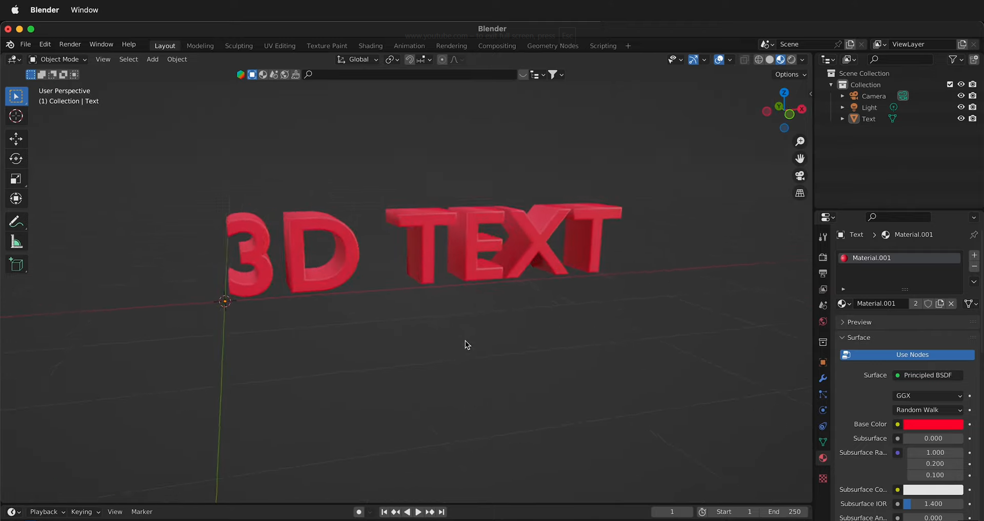Blender: Ücretsiz 3D metin oluşturma yazılımı