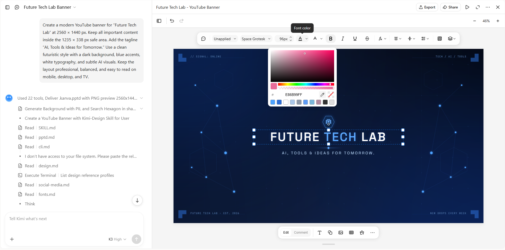 Refine the banner with AI editing