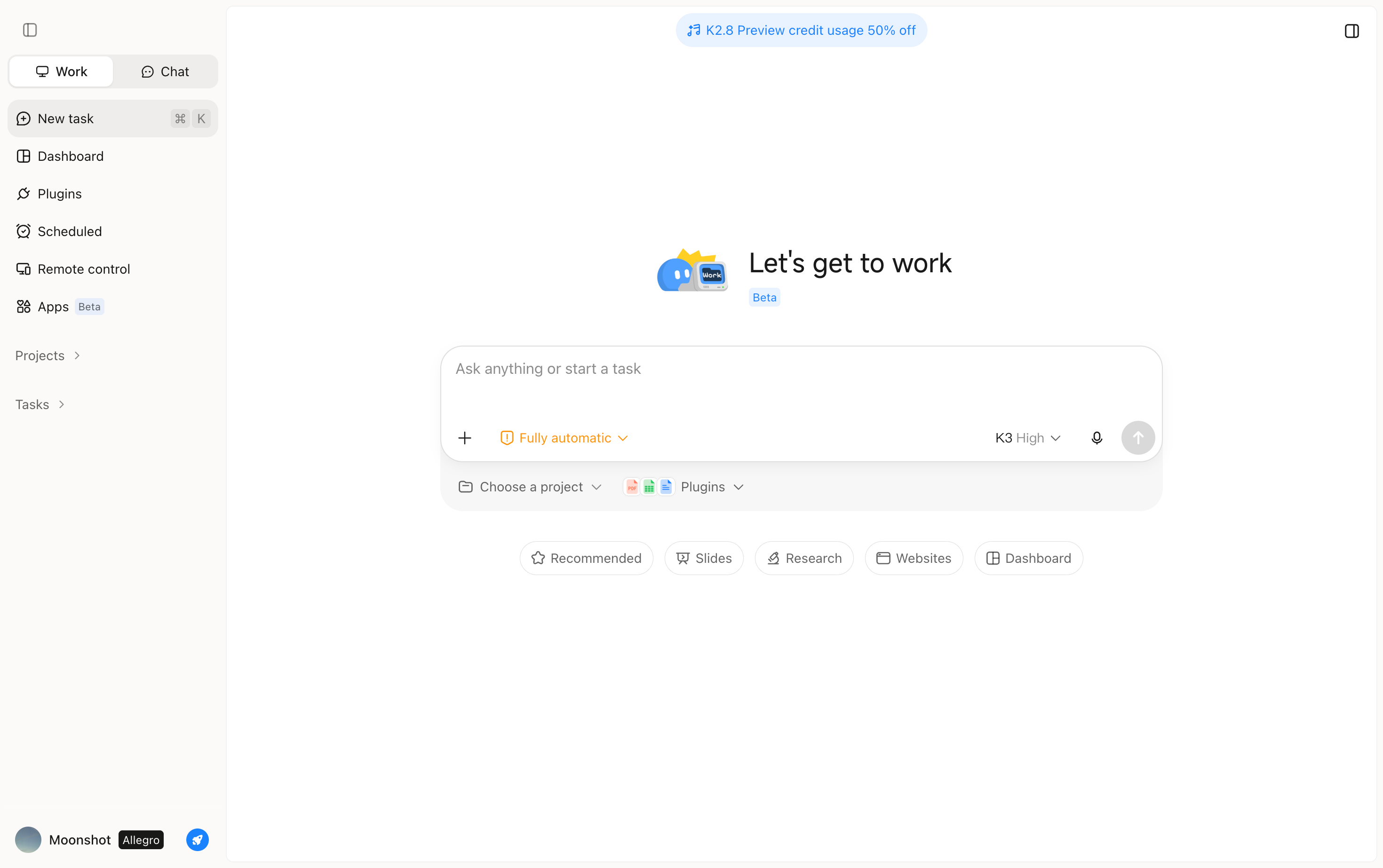 Kimi Work - 出色的企业 AI 工具