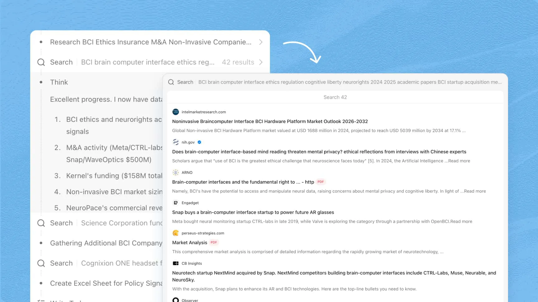 AI pitch deck with market research and data