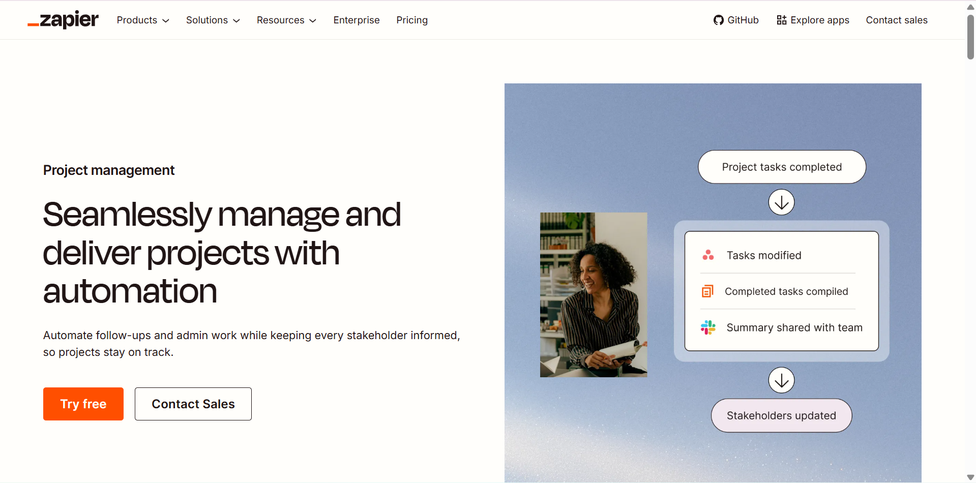Interface de Zapier - un outil IA efficace de gestion de projet