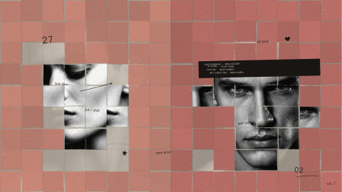 Collage fotográfico rosa