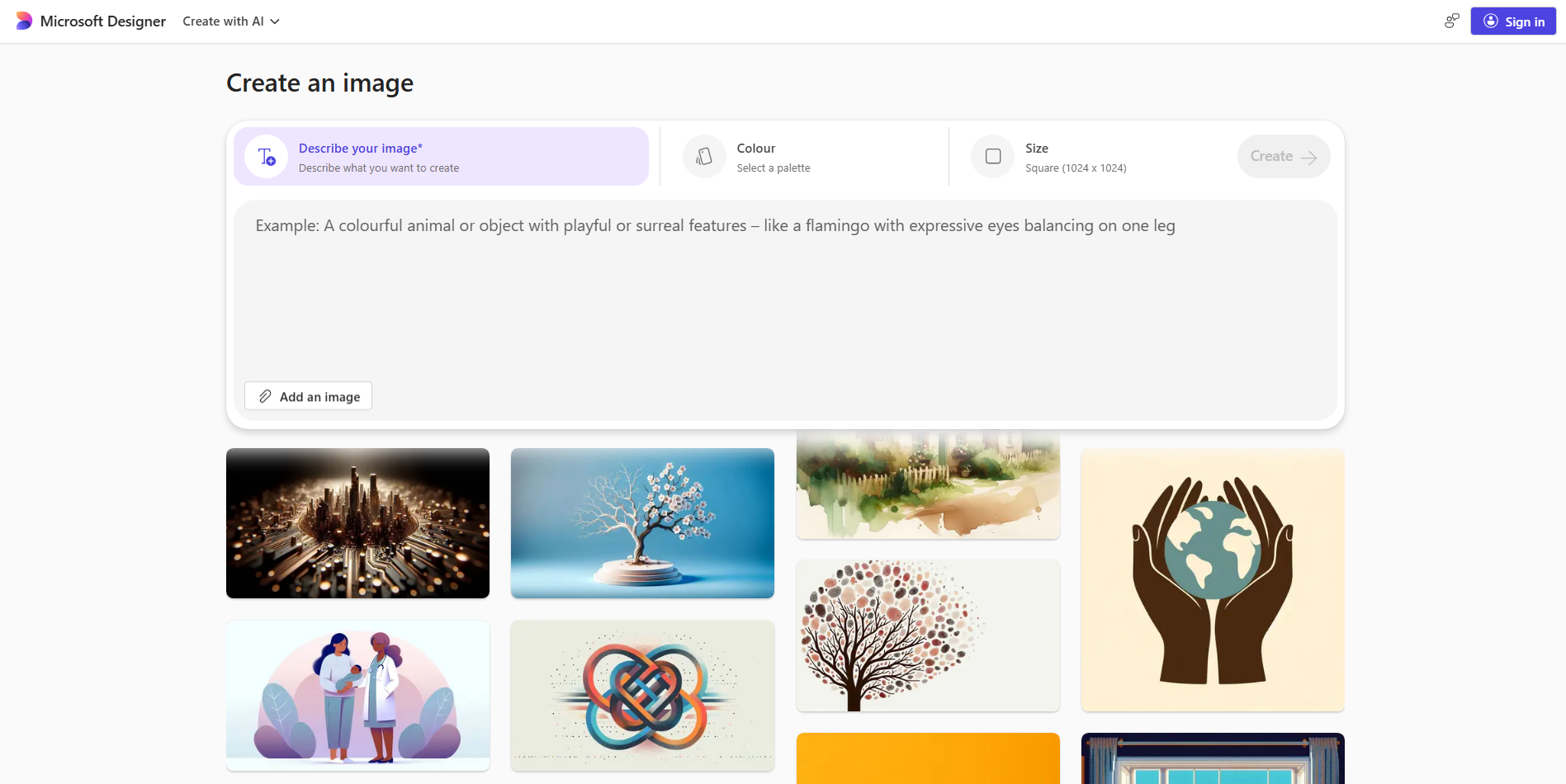 Microsoft Designer Image Creator - AI text-to-image creation tool